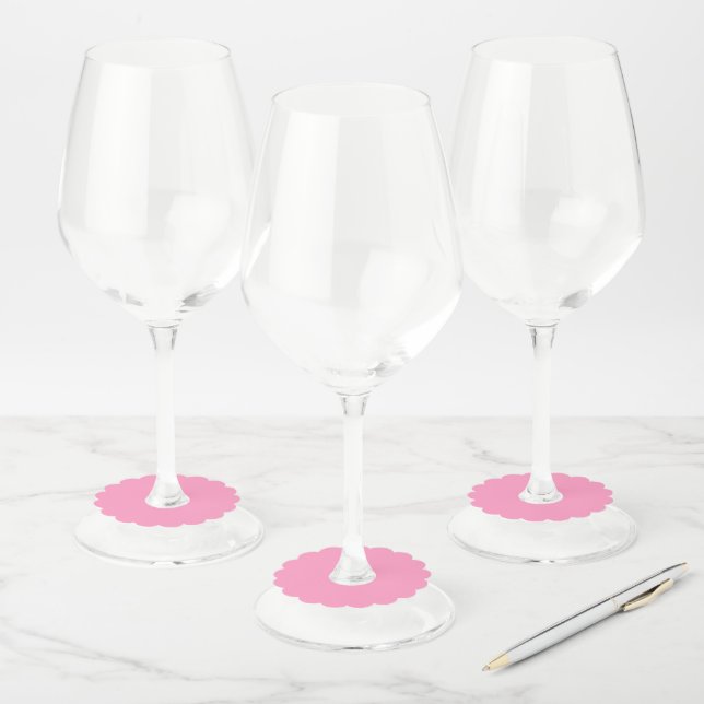 Pink Scallop  Wine Glass Tag (Set)