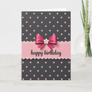 Pink Scalloped Birthday Card