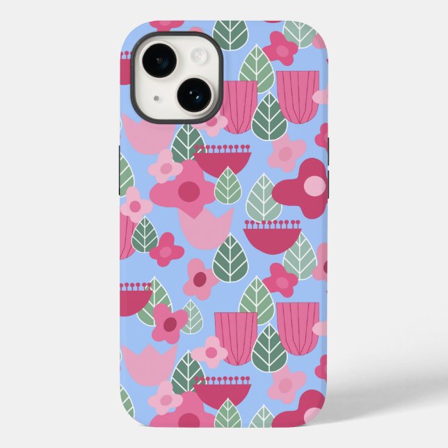 Pink Scandinavian Spring Case-Mate iPhone Case (Back)