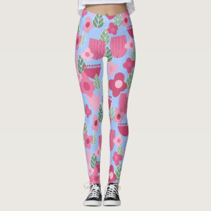 Pink Scandinavian Spring Leggings