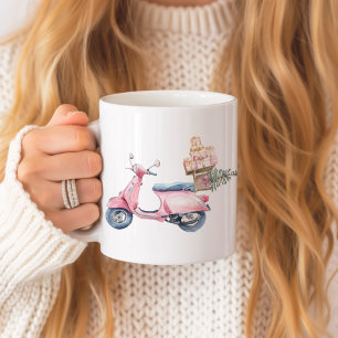 Pink Scooter Christmas Shopping Trip Coffee Mug