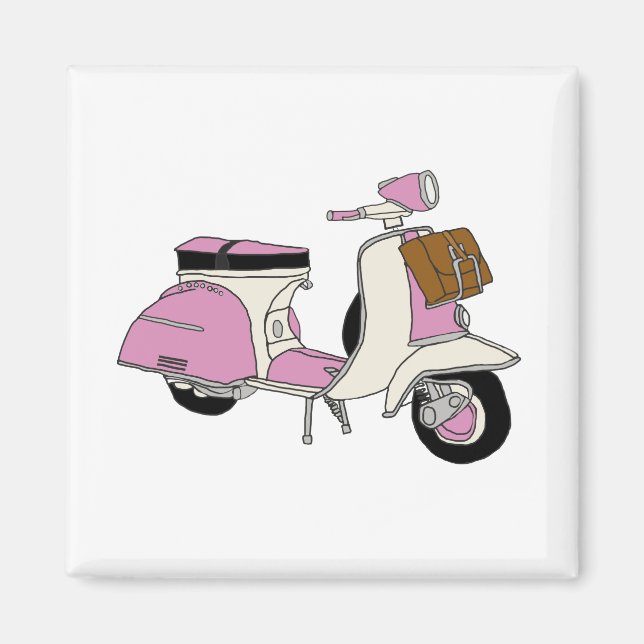 Pink Scooter Magnet (Front)