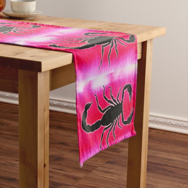pink scorpio short table runner (In Situ)