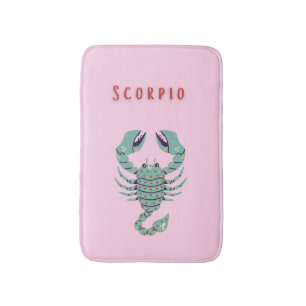 Pink Scorpio, zodiac, star sign Bath Mat
