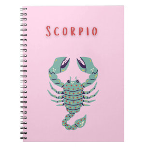 Pink Scorpio, zodiac, star sign Notebook
