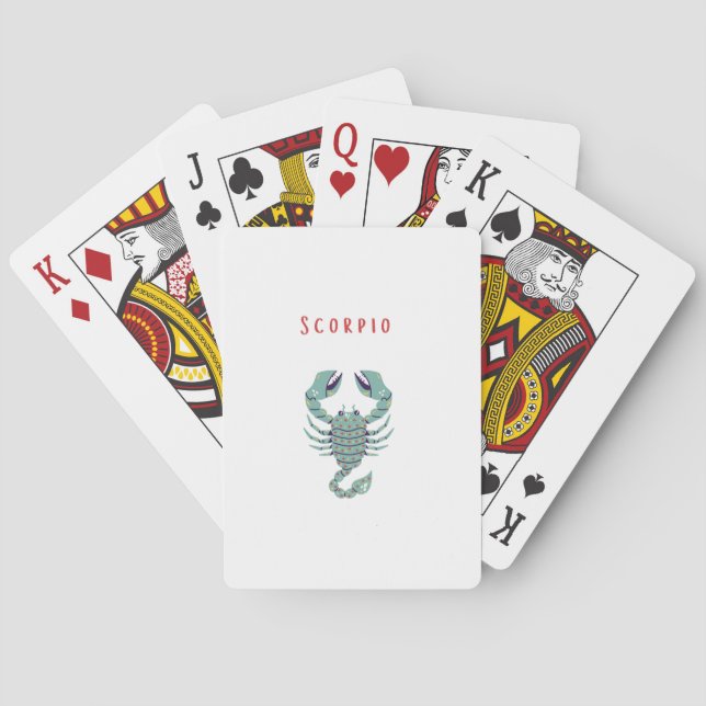 Pink Scorpio, zodiac, star sign Playing Cards (Back)