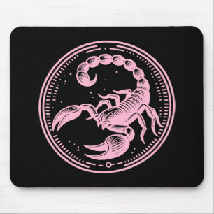 Pink Scorpion Astrology Zodiac Sign Scorpio Mouse Mat