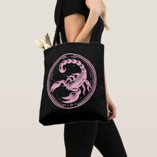 Pink Scorpion Astrology Zodiac Sign Scorpio Tote Bag