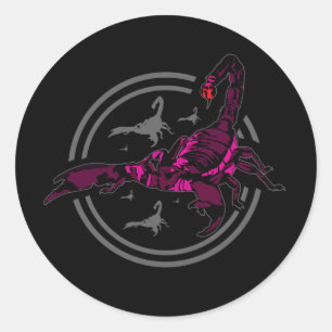 Pink Scorpion  Classic Round Sticker