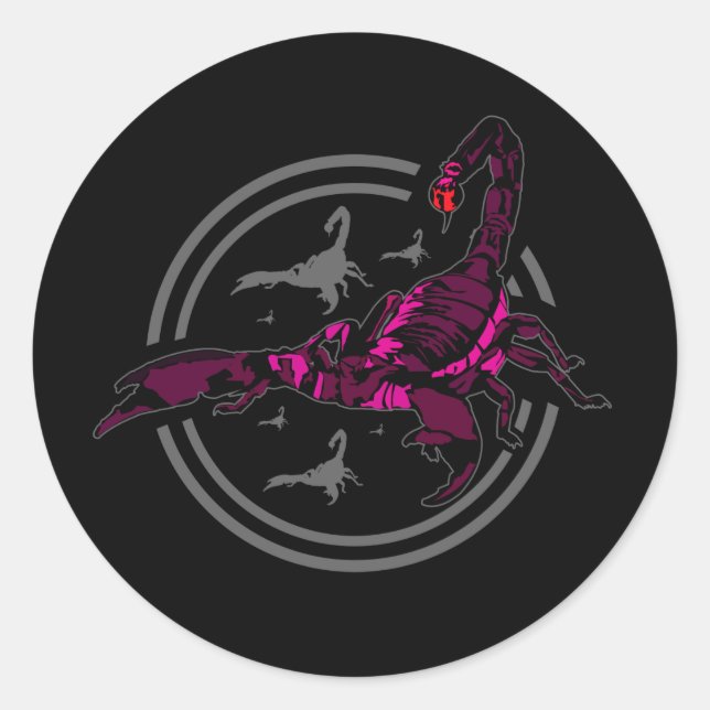 Pink Scorpion  Classic Round Sticker (Front)