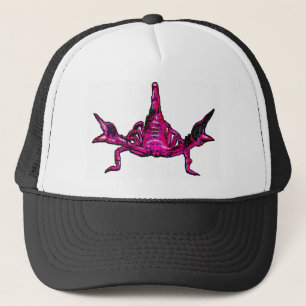 Pink scorpion queen trucker hat