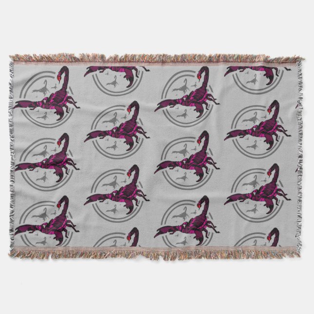 Pink Scorpion Throw Blanket (Front)