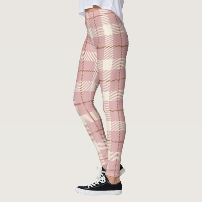 Pink Scottish Plaid / Tartan Women's Leggings (Left)