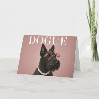 Pink Scottish Terrier Dog Covergirl Card