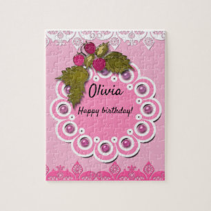 Pink scrapbooking jigsaw puzzle