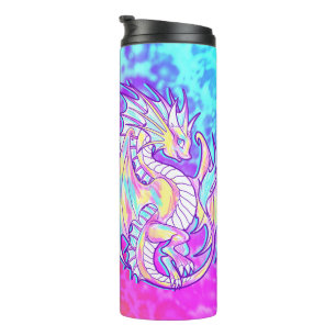 Pink Scribble Cute Girly Dragon Wyvern Inugami Thermal Tumbler