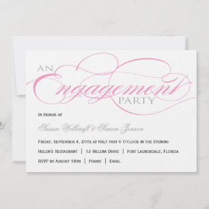 Pink Script Engagement Party Invitation