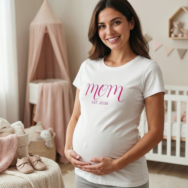 Pink Script Established Mum T-Shirt (Creator Uploaded)