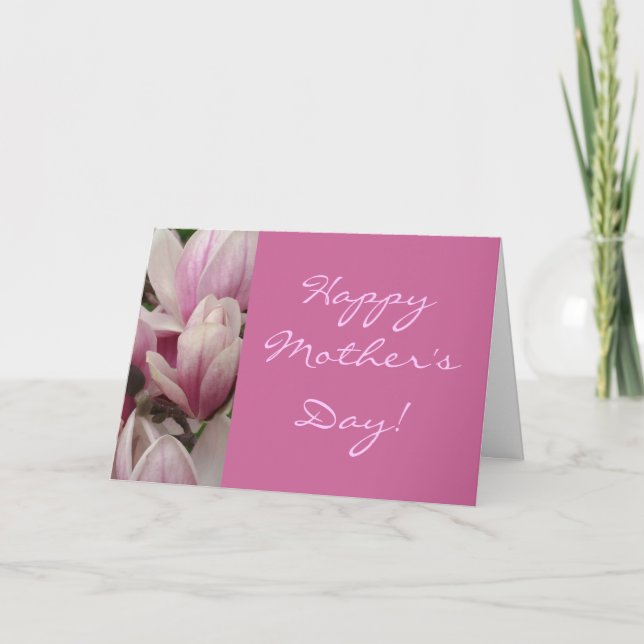 Pink Script Floral Mother's Day Card (Front)
