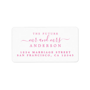 Pink Script Future Mr Mrs Return Address Label