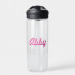 Pink Script Handwriting Fun Sports Custom Water Bottle<br><div class="desc">Playful and fun - this custom sports water bottle in the name and number of your choice adds style to your daily routine. In shades of pink. Personalise it with a name, message or number to make it uniquely yours. Perfect for custom gifts, team sports gifts, gifts for the holidays...</div>