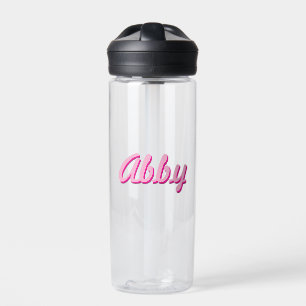 Pink Script Handwriting Fun Trendy Custom Water Bottle