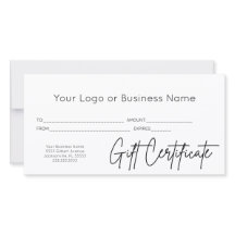Pink Script Logo Business Gift Certificate