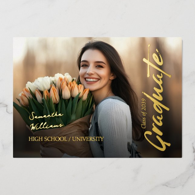 Pink Script Photo Grandmillennial Graduation  (Front)