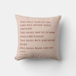 Pink Scripture Verse Isaiah 40 Cushion