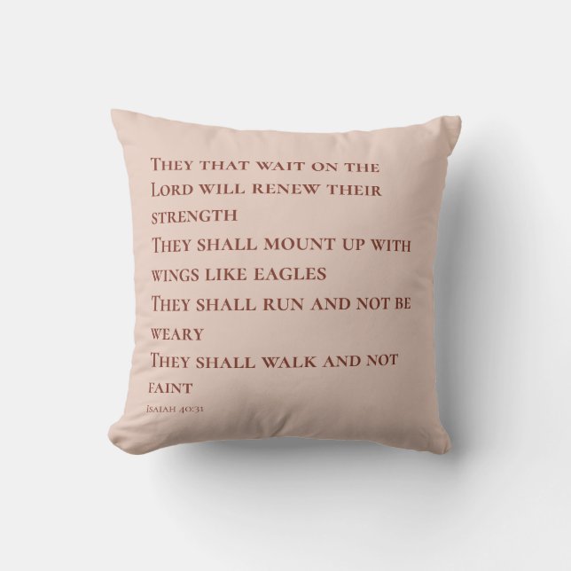  Pink Scripture Verse Isaiah 40 Cushion (Front)