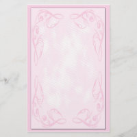 Pink Scroll Stationary