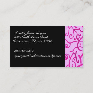 Pink Scrolls Business Card