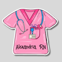 Pink Scrubs Nurse Monogram Waterproof
