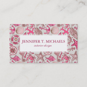 Pink Sea Pattern Business Card
