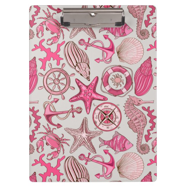 Pink Sea Pattern Clipboard (Front)