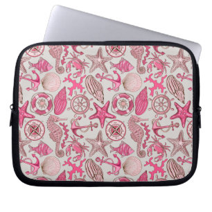 Pink Sea Pattern Laptop Sleeve