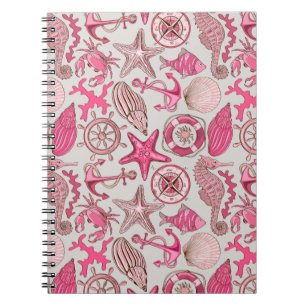 Pink Sea Pattern Notebook