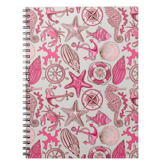 Pink Sea Pattern Notebook (Front)