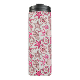 Pink Sea Pattern Thermal Tumbler