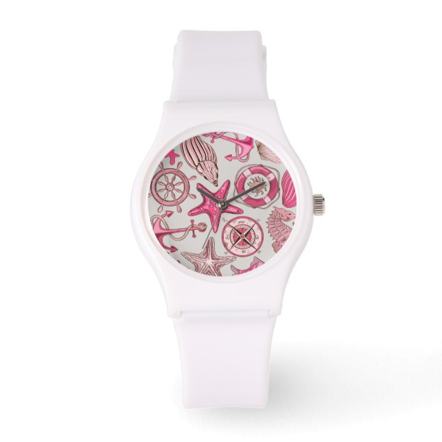 Pink Sea Pattern Watch (Front)