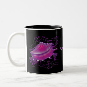 Pink sea shell Two-Tone coffee mug
