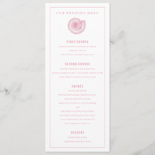 Pink Sea Shell Wedding Dinner Menu