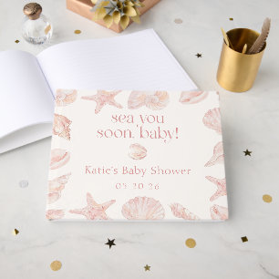 Pink Sea You Soon Beach Baby Shower Guest Book