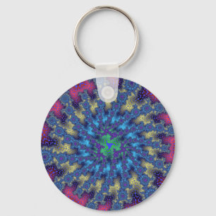 Pink Seafoam Burst Key Ring