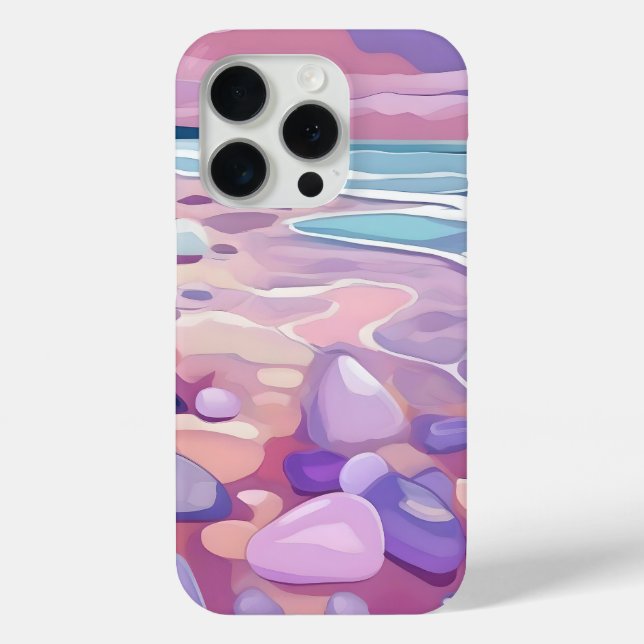 Pink Seaglass, beach, in digital art Case-Mate iPhone Case (Back)
