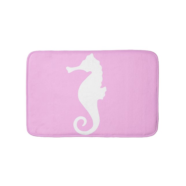 Pink Seahorse Bathroom Mat (Front)