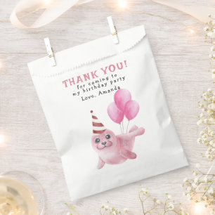 Pink Seal 1st Birthday Under The Sea Thank you Favour Bags