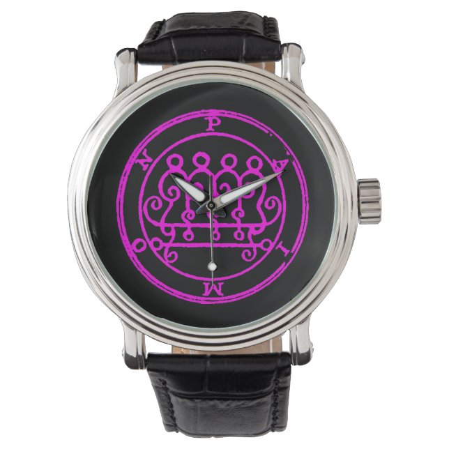 Pink Seal of Paimon Demonology Sigil Watch (Front)