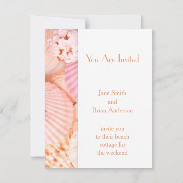 Pink Seashells Invitation (Front)