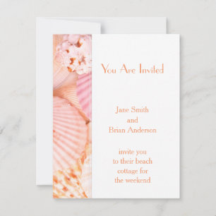 Pink Seashells Invitation